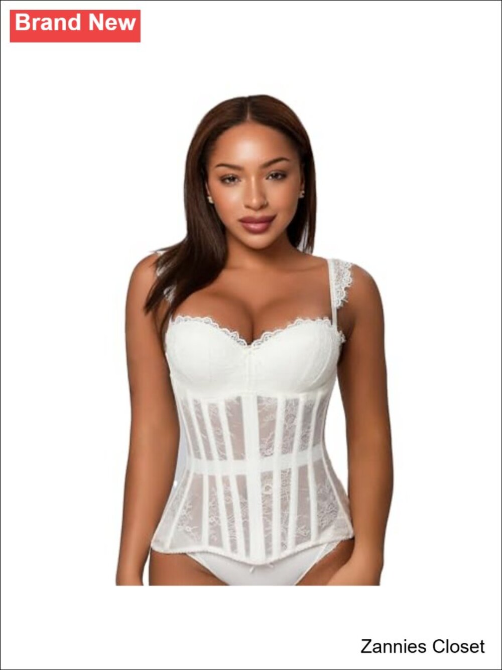 ✨Nylon Underbust Mesh Corset Waist Trainer Lace Up Shapewear Cincher